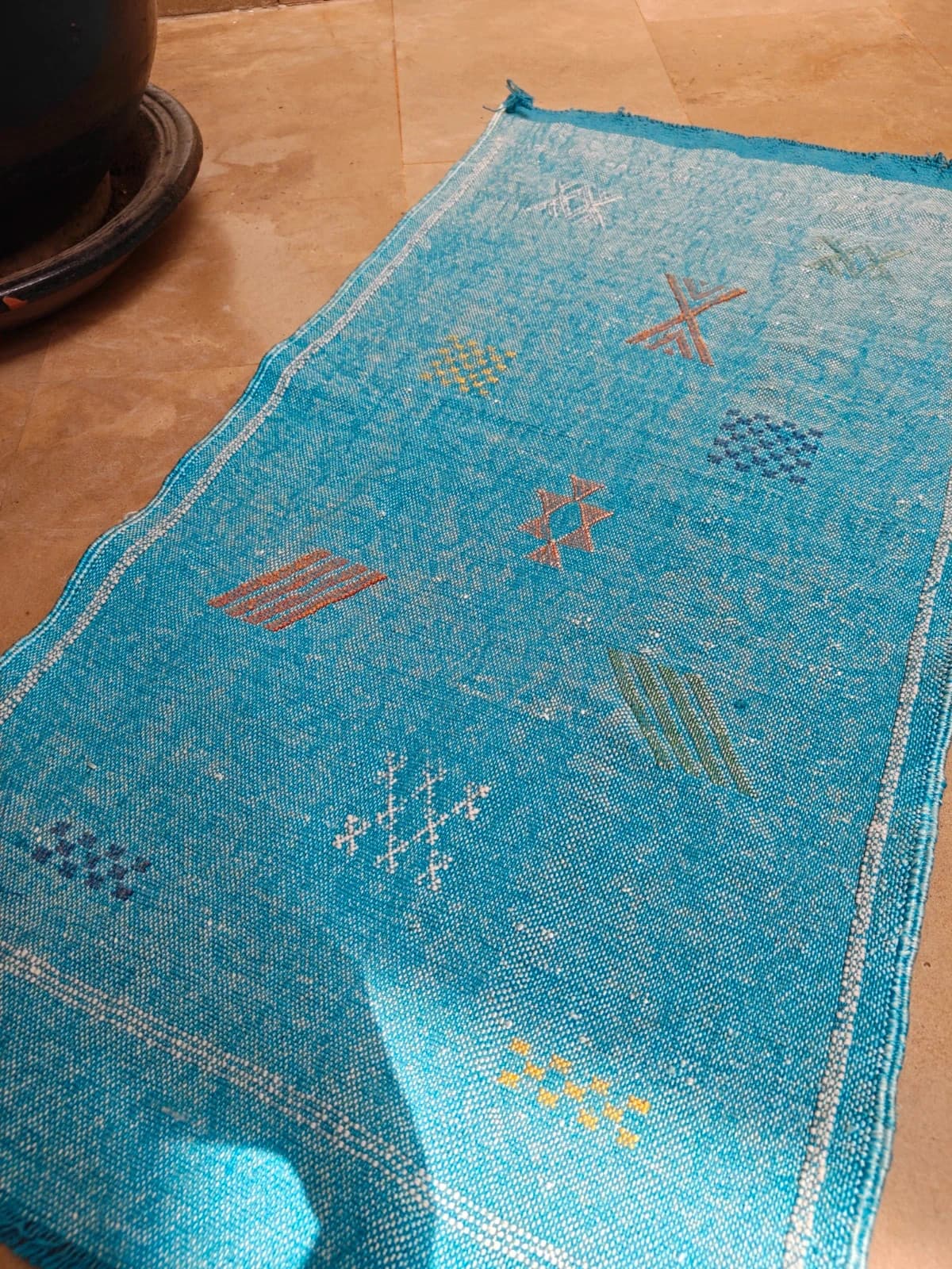 Moroccan Rug Made Of Cactus Silk (marrakech) by SabraLoom thumbnail 3
