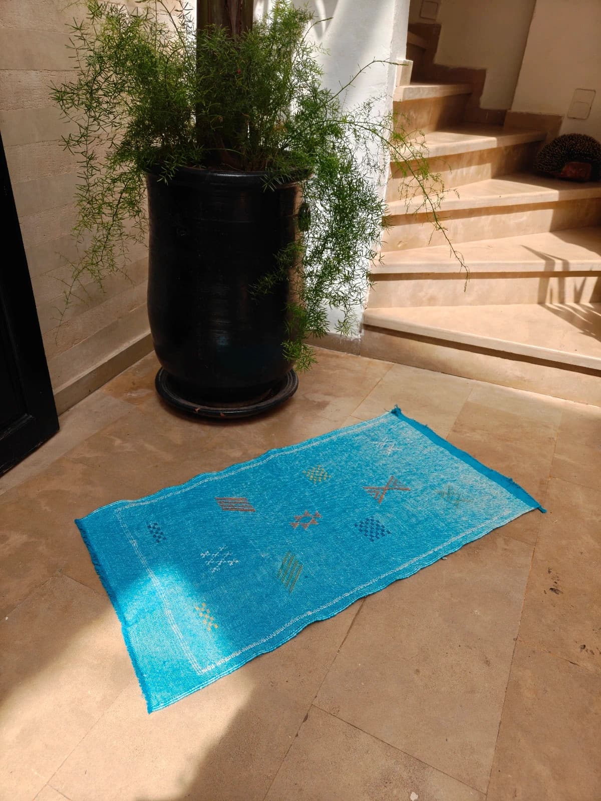 Moroccan Rug Made Of Cactus Silk (marrakech) by SabraLoom thumbnail 2