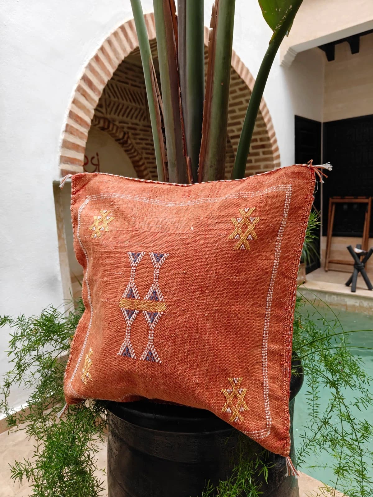 Handmade Cushion Cover Made Of Cactus Silk (sabra) by SabraLoom thumbnail 2