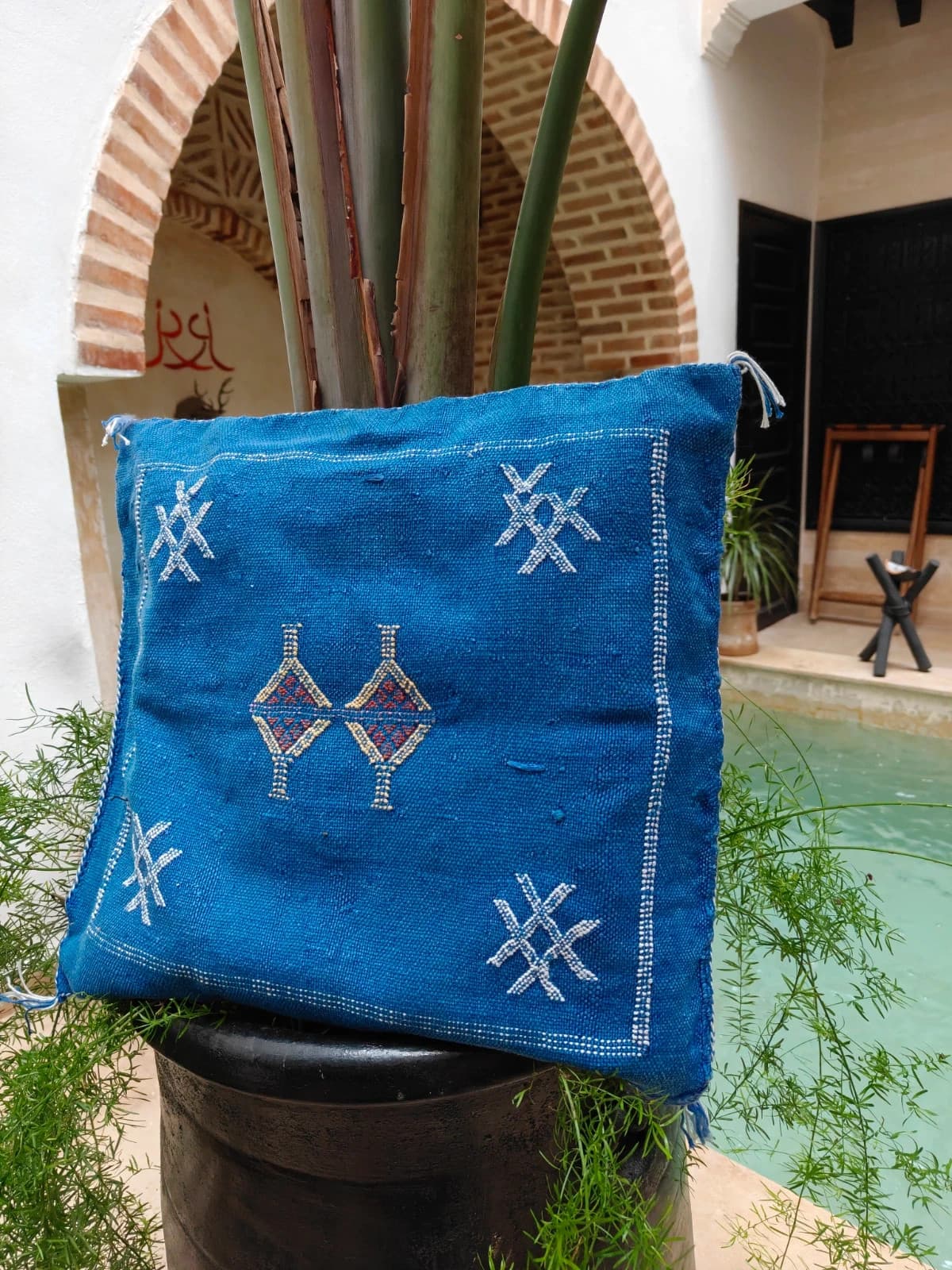 Cushion Cover From Morocco Made Of Cactus Silk Sabra by SabraLoom thumbnail 2