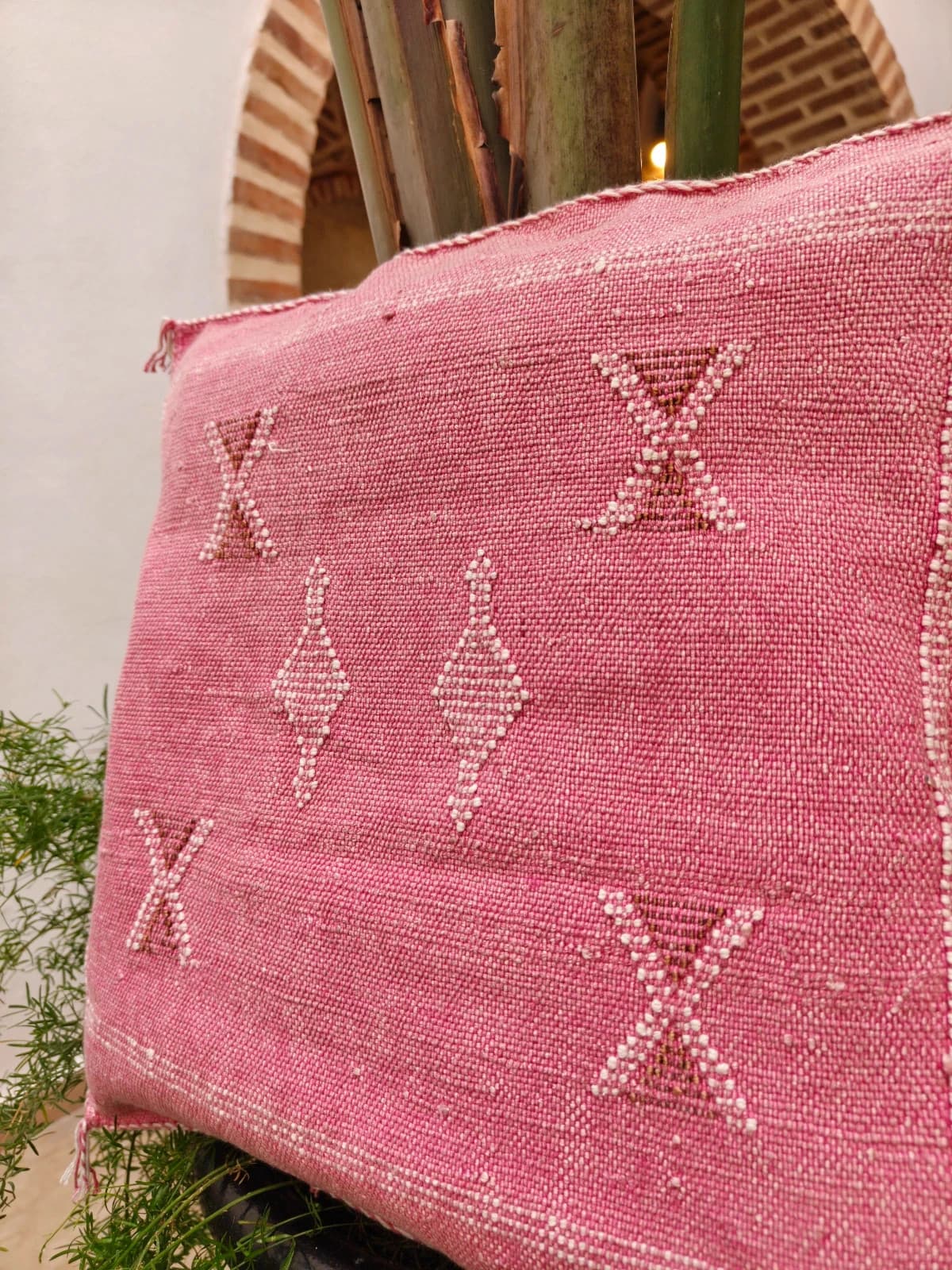 Striking Cushion Cover Made Of Cactus Silk From Marrakesh by SabraLoom thumbnail 4