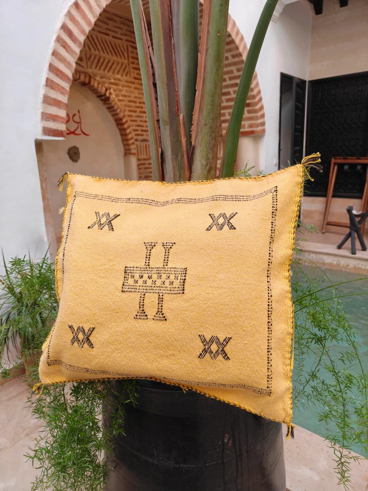 Beautiful Handmade Cushion Cover From Marrakech Made Of Cactus Silk by SabraLoom thumbnail 2