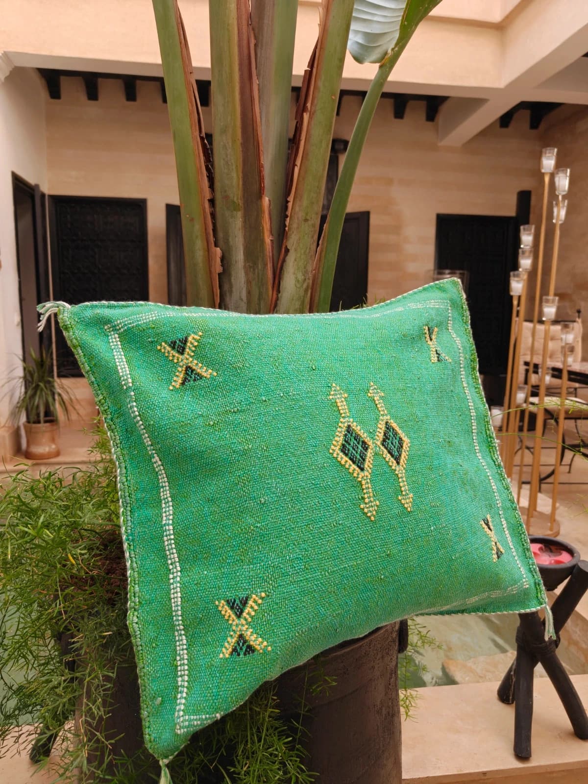 Cactus Silk Cushion Cover From Marrakech by SabraLoom thumbnail 2