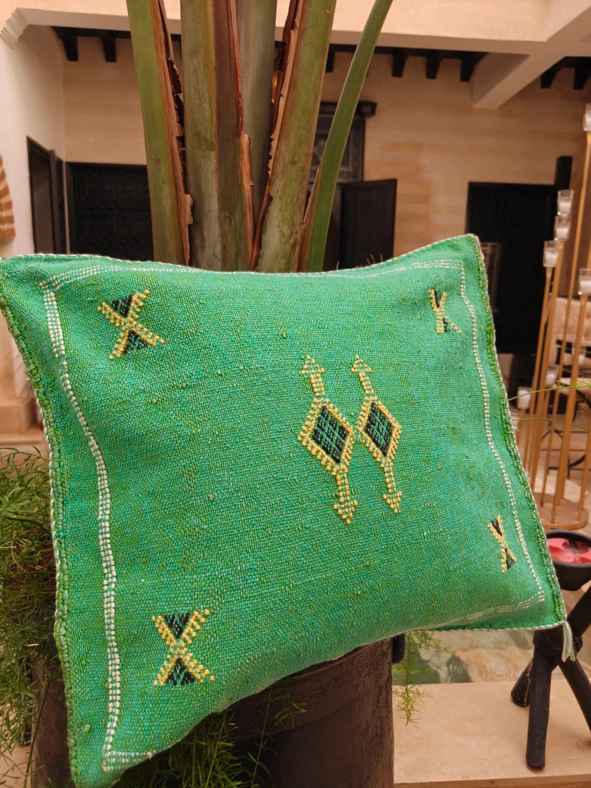 Cactus Silk Cushion Cover From Marrakech by SabraLoom thumbnail 4