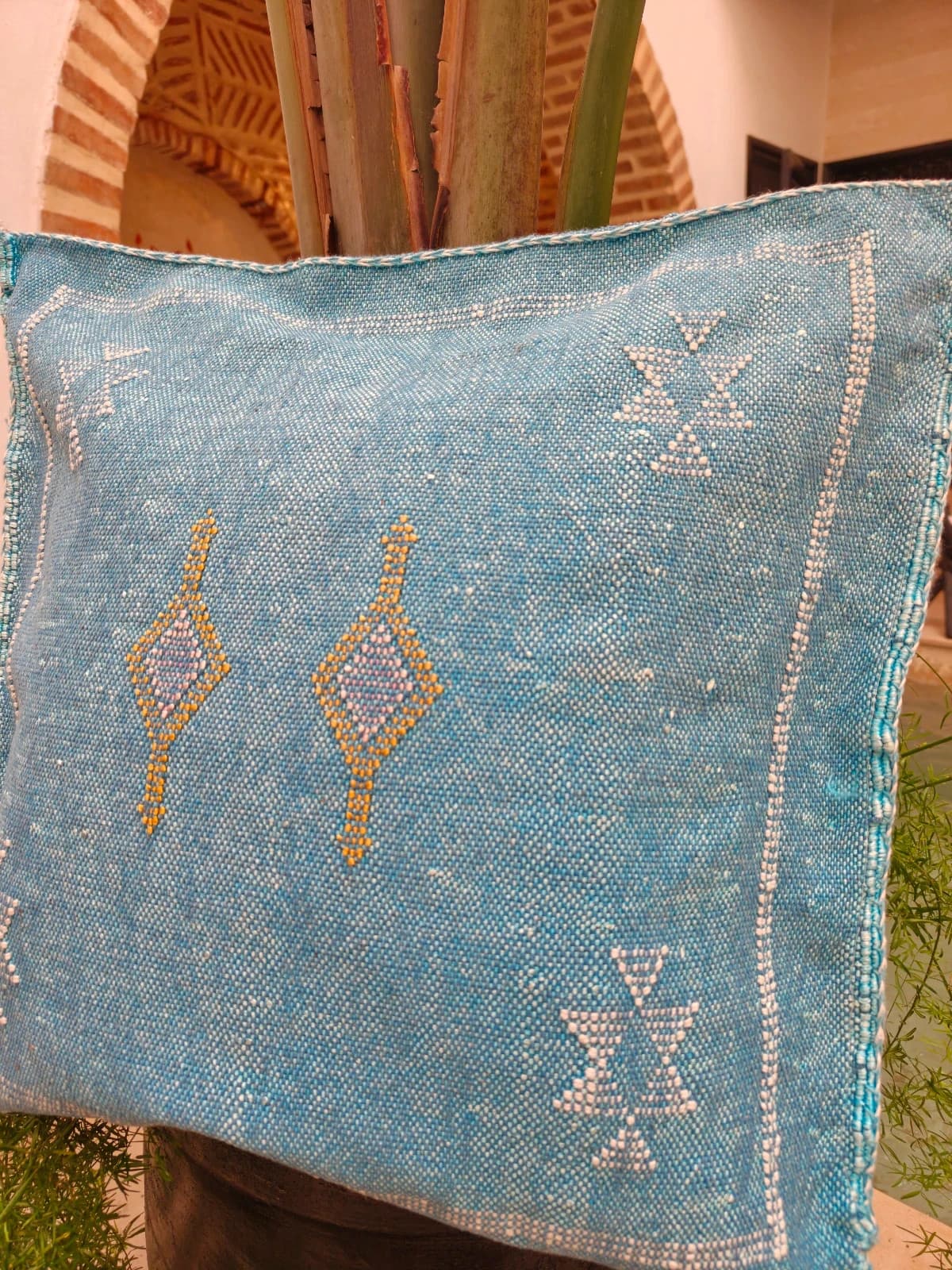 Beautiful Handwoven Sabra Cactus Silk Cushion Cover by SabraLoom thumbnail 4