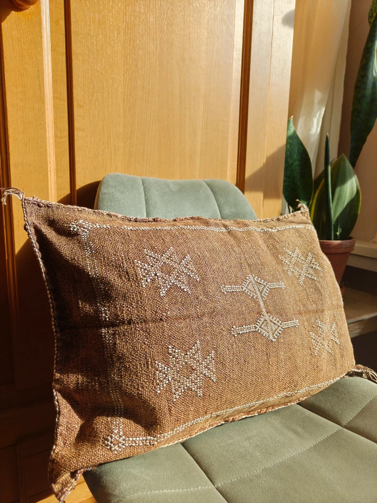 Beautiful Handmade Cushion Cover Of Cactus Silk by SabraLoom thumbnail 3