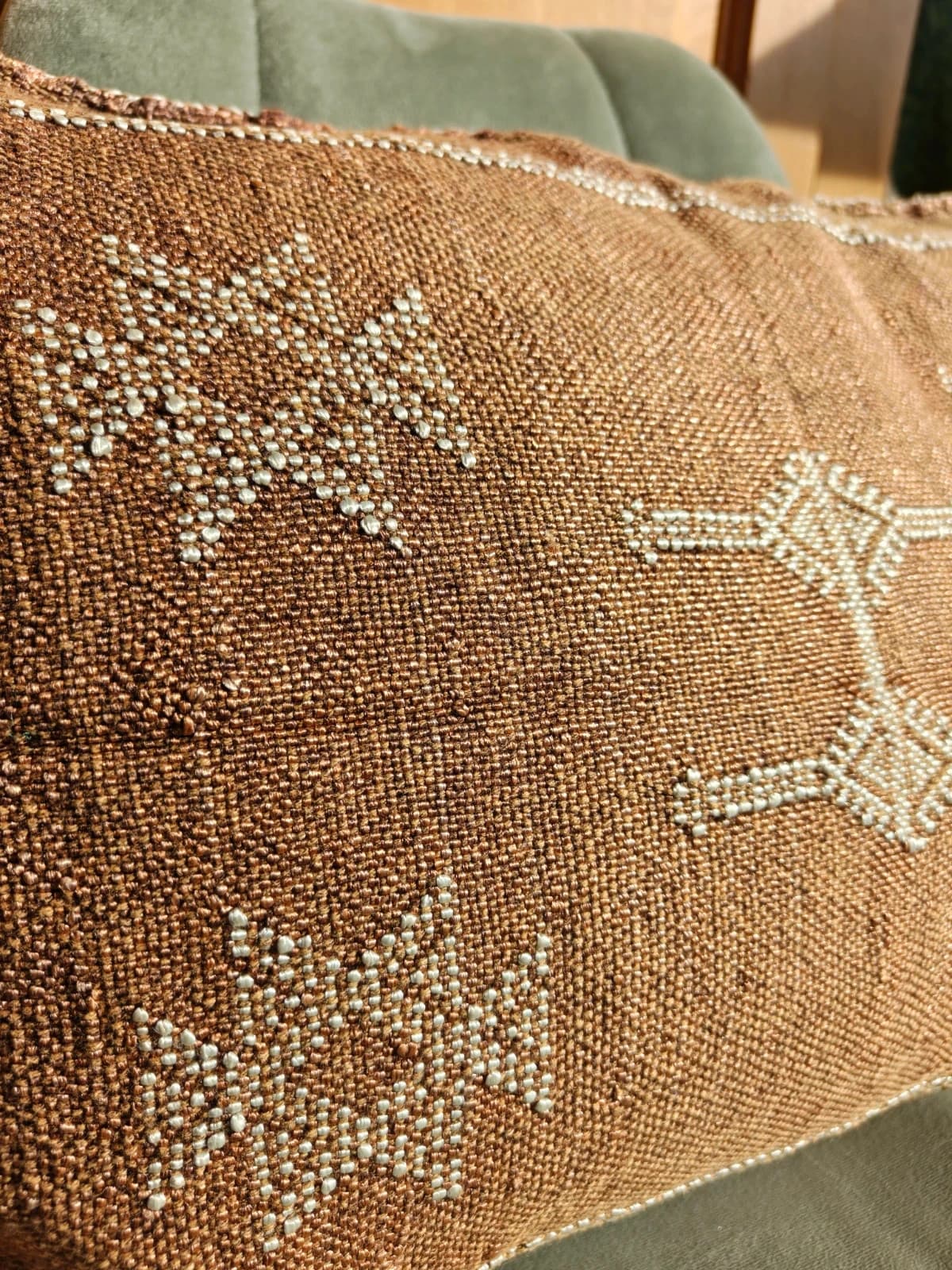 Beautiful Handmade Cushion Cover Of Cactus Silk by SabraLoom thumbnail 4