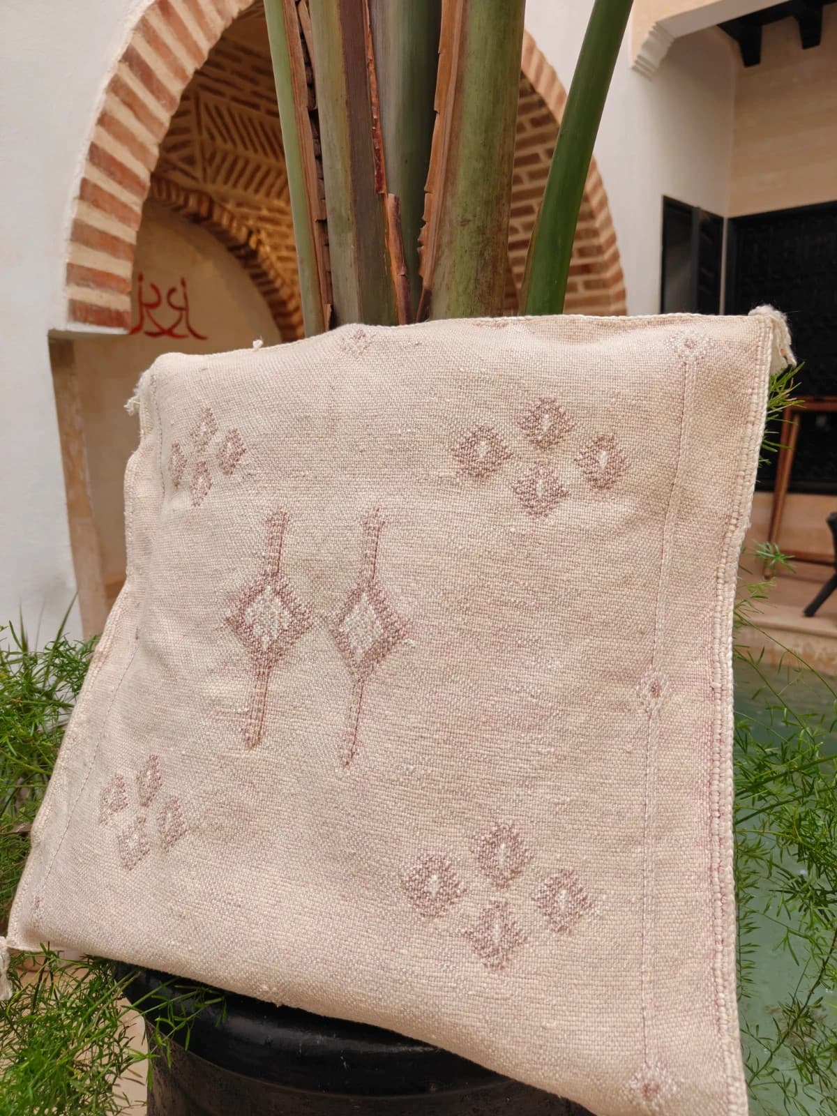 Cactus Silk Cushion Cover From Marrakech by SabraLoom thumbnail 2
