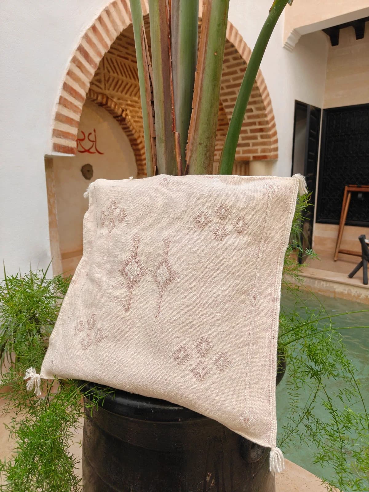 Cactus Silk Cushion Cover From Marrakech by SabraLoom thumbnail 4