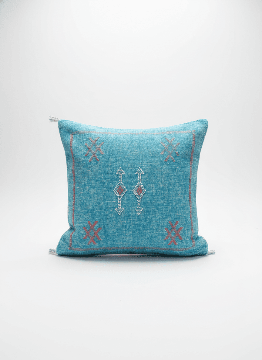 Handmade Cactus Silk Cushion Cover From Marrakech by SabraLoom